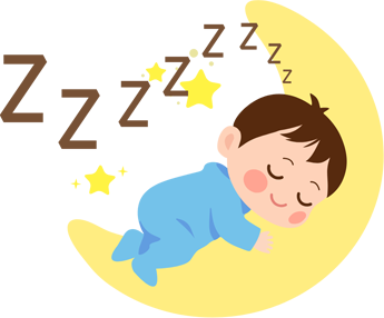 Comic Kind schläft auf Mond - Elternberatung