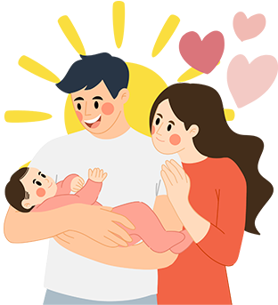 Schlafberatung Kleinkind - Kind im Arm Comic style